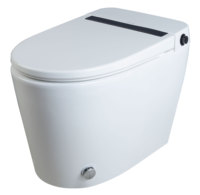 Vente directe cuvette de toilette allongée intelligente monobloc sans chauffage électrique avec capteur de rinçage des fesses féminines lavage monté au sol