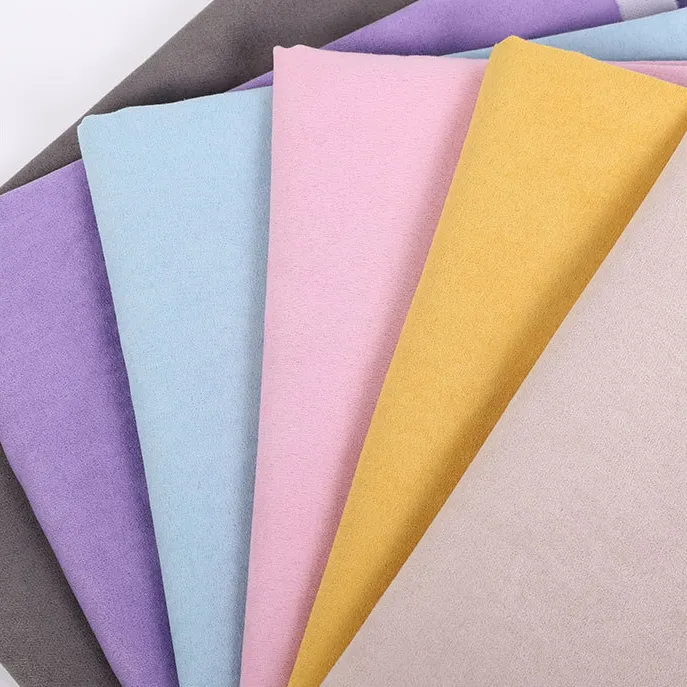 Bán Buôn Vải Nhà Cung Cấp Polyester Spandex Sợi Nhỏ Chải Dệt Kim Da Lộn Vải Cho Hàng May Mặc