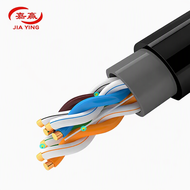 Jiaying Industries 305m Cat5e Outdoor Lan Cable Waterproof PE Jacket 24AWG Bare Copper BC UTP Network Cable