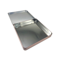 Boîtes en métal gaufré de forme carrée personnalisée pour cadeau Boîte fine carrée sans plastique avec charnière et insert