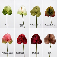 Rangkaian Bunga Anthurium Artificial PU Real Touch Langsung dari Pabrik, Tangkai Tunggal, Flaming Crane Palm, Dekorasi Pernikahan & Rumah