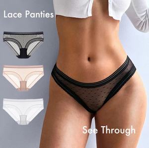 Vente en gros Sous-vêtements string en nylon et soie glacée pour femmes, <span class=keywords><strong>Culotte</strong></span> respirante sans couture transparente à travers la dentelle Sexy sans trace à séchage rapide - Product Image 1