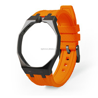 Boîtier de montre professionnel de luxe OEM/ODM en acier inoxydable avec bracelet en caoutchouc FKM à motif sergé compatible S-watch X pour Pocket
