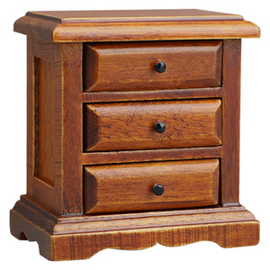 Casa de muñecas en miniatura 1:12, muebles pequeños para casa en miniatura, micro escena, mesita de noche de <span class=keywords><strong>5.4</strong></span> * 3.2 * 5.6cm, gabinete lateral de almacenamiento color <span class=keywords><strong>castaño</strong></span> - Product Image 1