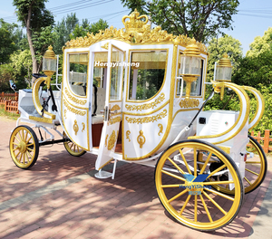 Venta al por mayor precios de fábrica lujo oro eléctrico princesa boda sin caballos real carro de caballos para la venta hecho en China - Product Image 3