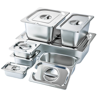 Stapelbare Gastronorm 1/9 Edelstahl Hotel-Dampfbehälter-Set für Buffet-Wärmer
