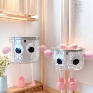 Acrylic Storage Box Round With Lid And Legs For Hair Ties Desktop Organizer Solid Color Standing Type - Product Image 4