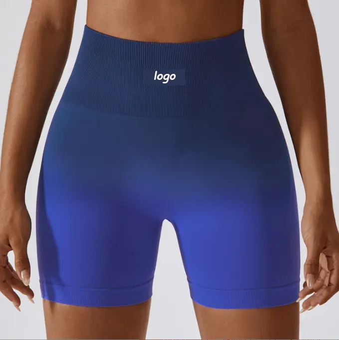 Private Label Activewear Mulheres Gravata e tingidos Shorts Sem Emenda Cintura Alta Gymwear Contorno Fitness Scrunch Butt Shorts