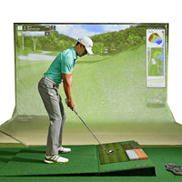 Simulateur de golf intérieur professionnel simulateur de golf 3D simulateur de jeu de golf de projection interactive ensemble pour parc de sports AR