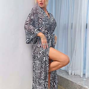 Sfy - y1509 Ropa de dormir sexy de verano para mujer, batas de baño cómodas, batas con estampado de leopardo estilo occidental - Product Image 2