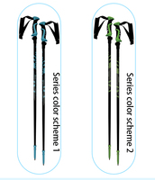 Bâton de ski réglable 2 sections 50% fibre de carbone 7075 aluminium bâton de ski alpin sangle éclairante équipement de ski à roulettes skis de neige