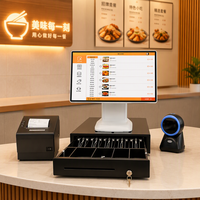 Terminal Kasir Layar Sentuh 15,6 inci All-in-One dengan Printer, Mesin POS, Pemindai QR 2D, untuk Restoran dan Sistem POS Lainnya