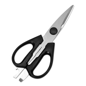 Kitchen Scissors Stainless Steel Black Straight Head Home Use Multi Functional Cutting Tool - Product Image 3