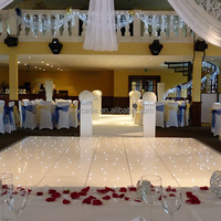 Système de plancher de danse modulaire blanc étoilé pour événements de mariage, fête, dalles de sol scintillantes