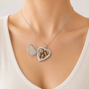 Collar con Medallón de Corazón de Acero Inoxidable 316L, Chapado en Oro de 18K PVD, Grabado con Filigrana, Recuerdo Romántico para Aniversario de Bodas - Product Image 5
