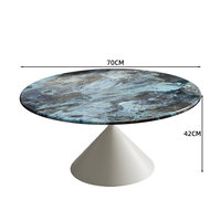 Table basse ronde minimaliste italienne en pierre frittée, table à thé moderne de luxe pour petit salon, mobilier de maison
