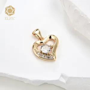 Elfic Gold Plated Jewelry Heart Pendant Charm Jewelry For Women