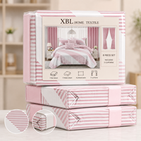 En stock : Ensemble de literie imprimé 8 pièces pour lit Queen/King, avec draps, rideaux et taies d'oreiller assortis