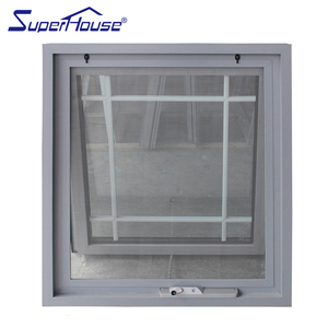 Fenêtre à manivelle avec <span class=keywords><strong>grille</strong></span> décorative en verre et moustiquaire <span class=keywords><strong>amovible</strong></span>, fenêtre à charnière supérieure en aluminium - Product Image 1