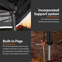 Nouvelle conception de tente de toit pour 4x4 tout-terrain, 180° en aluminium rétractable, autoportante, 3 chambres, type à armature droite, quatre saisons