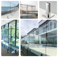 Système de balustrade en verre trempé poli miroir sans cadre en aluminium et acier inoxydable au design moderne pour escalier