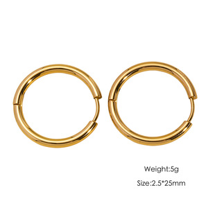 Classic 304 Gold Plated Stainless Steel Hinged <strong>Sleeper</strong> <strong>Earrings</strong> Hoops Circle Huggie <strong>Earring</strong> for Women <strong>Men</strong> DIY <strong>Earrings</strong> Supplies - Product Image 4