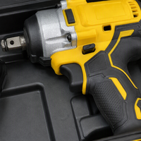 Perceuse sans fil jaune industrielle, meuleuse d'angle, clé à chocs, batterie Li-ion, 2 batteries, kit combiné d'outils électriques 3 en 1
