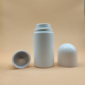 White cylinder roll on bottles Dome caps glass bottles Personal care roll ons Glass bottles for cosmetics - Product Image 5