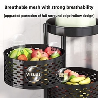 Panier à fruits et légumes moderne, chariot de rangement rotatif pour cuisine, plateau supérieur, grand panier carré en plastique et fil métallique