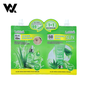 ซองครีมกันแดดแบบมีหัวจ่าย ขนาดพกพา SPF 50 สำหรับผลิตภัณฑ์เครื่องสำอางออร์แกนิกฉลากส่วนตัว ปริมาณ 30 มล. 50 มล.  รับผลิตตามแบบ - Product Image 2