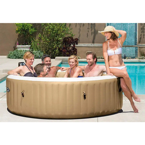 Baignoire <span class=keywords><strong>gonflable</strong></span> en PVC de qualité supérieure, design moderne, <span class=keywords><strong>spa</strong></span> de bain à remous extérieur pour 6 personnes avec fonction de massage par jets - Product Image 2