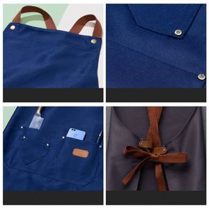 Xq655 Canvas <b>Kitchen</b> Waterproof and Oil Proof Adjustable Waiter Custom Cafe <b>Apron</b> - Product Image 5