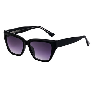 Gafas de sol estilo ojo de gato europeo-americano para mujer, montura negra de PC, protección UV400, diseño cuadrilateral - Product Image 5