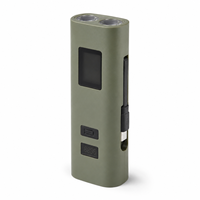 Linterna LED Recargable Z818 Verde ABS con Banco de Energía Integrado USB/Tipo-C, Resistente al Agua IP44, 400 Lúmenes, Modo Alto/Bajo/Flash/Rojo, para Camping