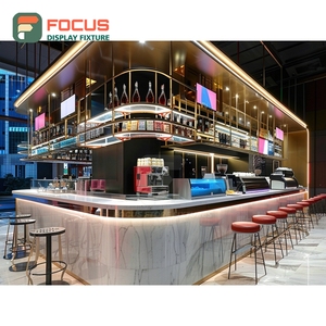 Large Format Cafe Service Counter White <b>Panel</b> Finish Coffee Bean Display Area Cafe Cash Wrap Counter - Product Image 6