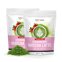 Poudre de matcha aromatisée aux fruits de marque privée CHTNature pour boisson, poudre de matcha à la fraise