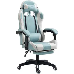 Indonesia popular kursi permainan360-degree Gamer Computer Chair PU Leather Office Chair fabric gaming chair with footrest