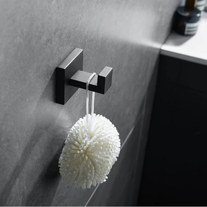 2023 nuovo <span class=keywords><strong>Set</strong></span> di appendiabiti da bagno in acciaio inossidabile asta portasciugamani quadrata addensata con gancio portasciugamani di carta - Product Image 5