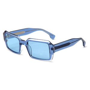 Lunettes de soleil carrées vertes transparentes, monture complète, protection UV400, lunettes rétro unisexes pour la conduite - Product Image 6