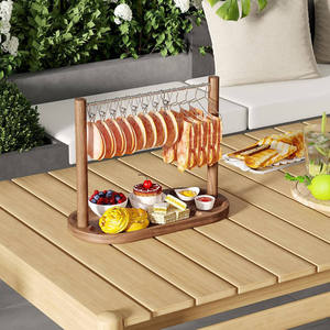 Bamboo Bacon Rack Cheese <b>Board</b> With Hooks For BBQ Cooking Serving Tray - Product Image 4
