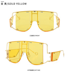 Gafas de Sol Rihanna STY1969 de Marca de Lujo, Diseño Cuadrado, Tendencia Única, Espejo Extra Grande, para Mujer, con Remaches Metálicos, 2020 - Product Image 2