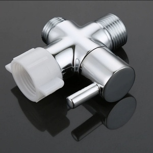Robinet d'arrêt, raccord en T 7/8" x 7/8" x G1/2" avec adaptateur en T UNEF9/16"-24 pour bidet, vanne de dérivation de toilette en laiton - Product Image 5