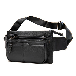 Sac banane pour homme en cuir véritable de qualité supérieure, sac banane rétro en cuir de vachette pleine fleur, sac de poitrine tactique multi-poches pour l'extérieur - Product Image 6