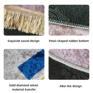 Tapis de prière islamique brodé et rembourré pour les petits enfants musulmans, respectueux de l'environnement, antidérapant, fabriqué en 100% polyester - Product Image 6