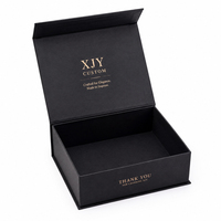 XJY vente en gros personnalisé imprimé à la main de luxe rigide papier carton noir Simple vide fermeture magnétique boîte-cadeau
