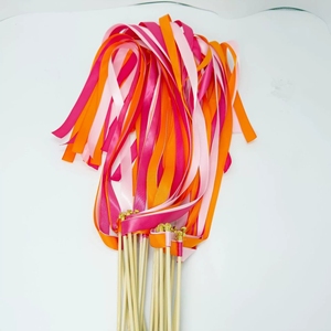 Baguettes de mariage en ruban et dentelle avec clochettes dorées pour la cérémonie de mariage, cadeaux pour invités, décorations féeriques - Product Image 3