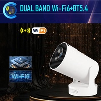 Projecteur vidéo ultra intelligent HY300 avec haut-parleur 170 ANSI BT5.4 WiFi 6 Correction trapézoïdale automatique 180 °   Mini projecteur domestique Android réglable