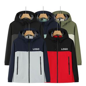 Custom Men Casual <b>Waterproof</b> Polyester Printing Hiking Windbreaker Outdoor <b>Waterproof</b> Softshell Rain Men's <b>Jacket</b> - Product Image 3