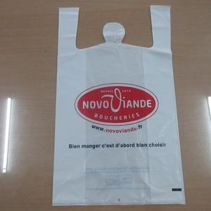 Sacs en T-shirt durables en matériau recyclé avec soufflet latéral et poignée de type gilet, personnalisables avec logo - Product Image 4