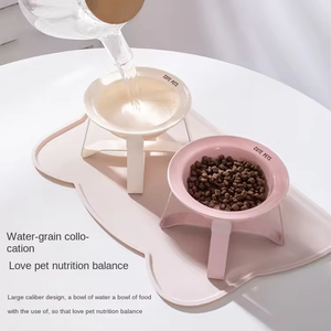 Neck Protection High Stand Pet Bowl <b>Ceramic</b> Cat <b>Dog</b> Food Water Bowl Anti Acne UFO Shape Pet Bowl Genuine - Product Image 5